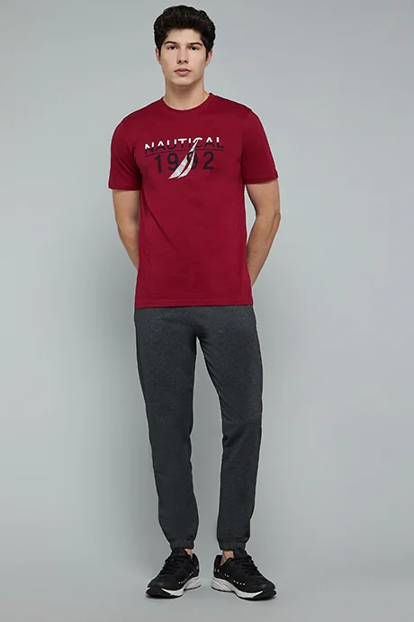 R&B Printed T-Shirt with Crew Neck and Short Sleeves