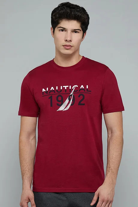 R&B Printed T-Shirt with Crew Neck and Short Sleeves