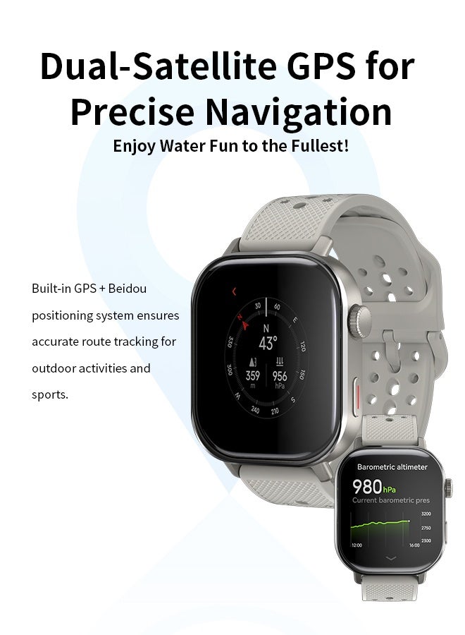 WAPIK Korean Brand ST60 GPS Smartwatch with Built-in Dual Satellite Positioning, AMOLED Display, Bluetooth Calling, Altimeter, 110+ Sports Modes, IP68 Waterproof, Compatible with Android & iOS  - Image 2