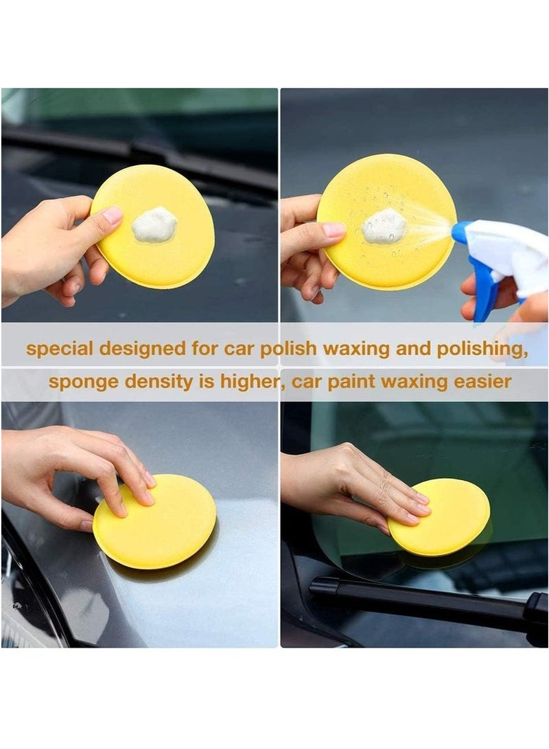 KENSON 6 pcs Microfibre Hand Car Polishing Sponge, Waxing Polish Foam Sponge Wax Applicator Pad for Waxes, Polishes, Paint Cleaner, Car Polish 105x18 mm - Image 3
