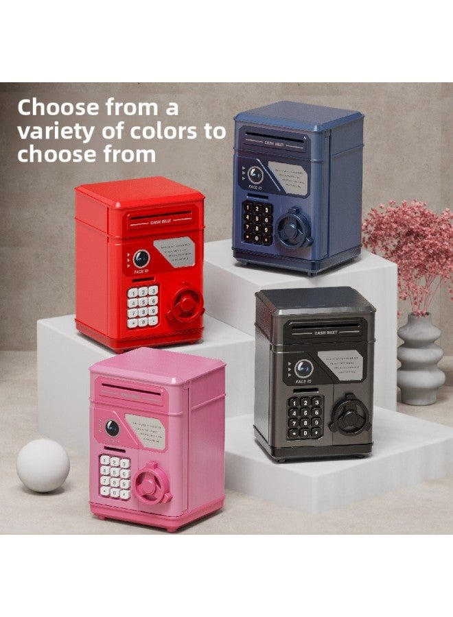Children's Face Recognition Piggy Bank Automatic Induction Roll Money ATM Large Capacity Password Unlock Piggy Bank Toy-Color:Face Recognition Piggy Bank-black (rechargeable Version)