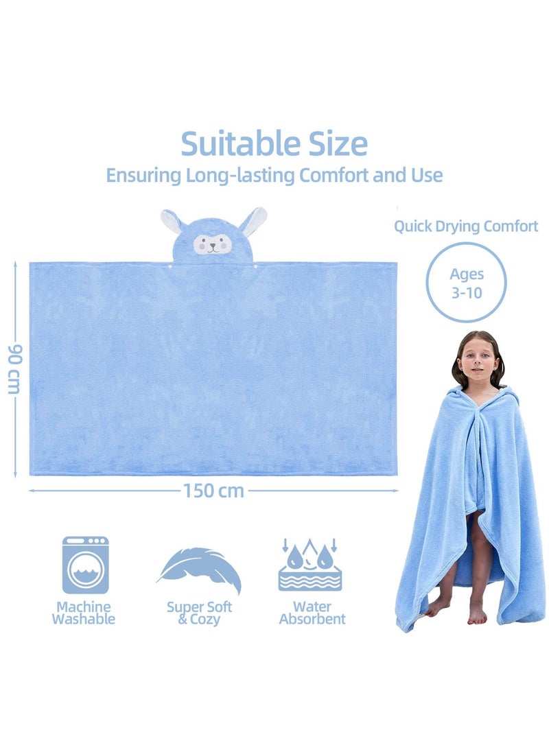 YumLock YumLock Ultra Soft Kids Hooded Bath Towel, 90x150cm, Absorbent Cotton, Cozy Beach and Pool Wrap for Kids 3 to10  - Image 3