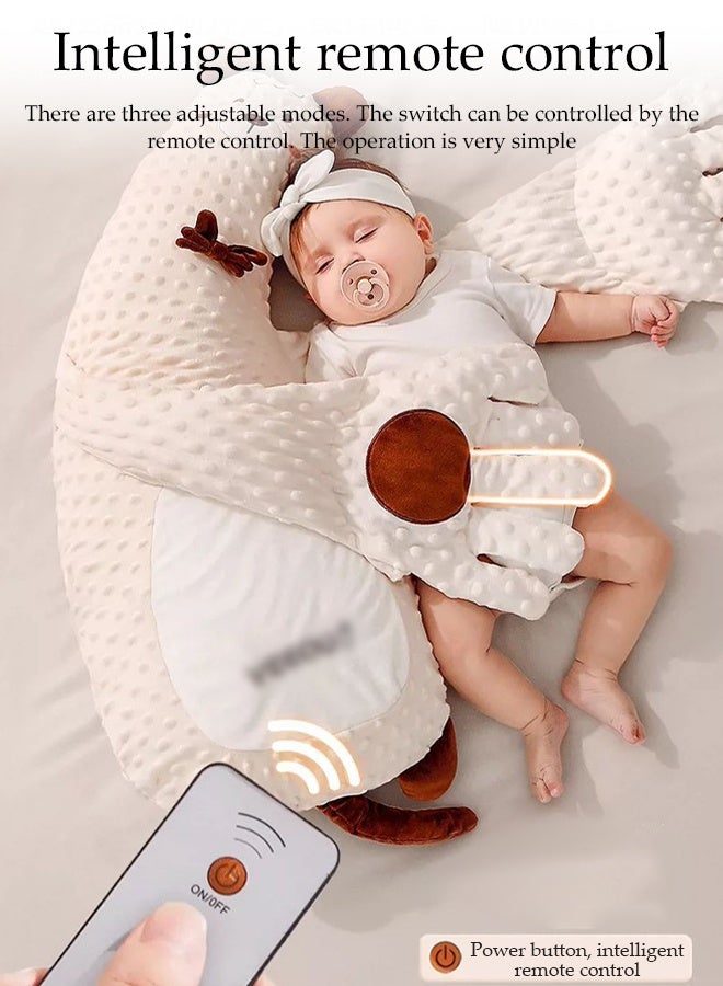 DUNISO وسادة تهدئة الأطفال، وسادة مريحة، وسادة للاسترخاء، الاستلقاء لتهدئة الطفل لمنع الخوف، وسادة مريحة للتعانق والنوم، تحكم عن بعد قابل للتعديل بثلاث سرعات - تحاكي كف الأم، ألعاب صفعة للأطفال، مساعدة على النوم - Image 5