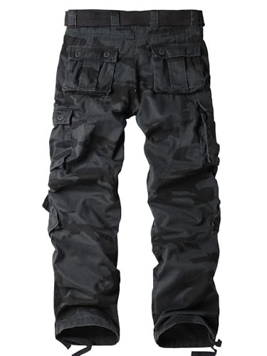 AKARMY Men's Casual Cargo Pants Military Army Camo Pants Combat Work Pants with 8 Pockets E Camouflage 30 - Image 2