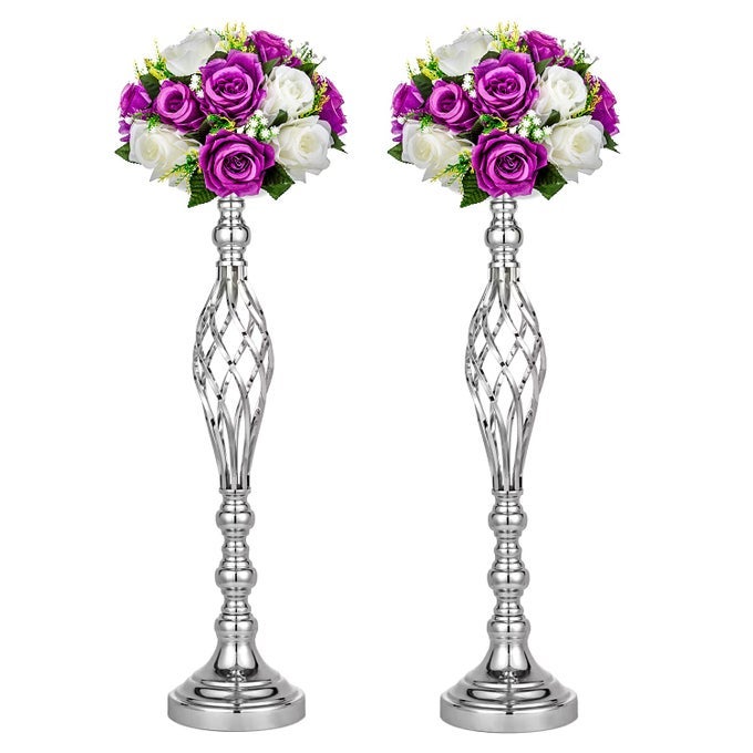 WEDDING CENTERPIECES FOR RECEPTION TABLES TWIST CANDLEHOLDER STANDS WEDDING FLOWER ARRANGEMENT VASES METAL CENTERPIECES FOR WEDDING ROADLEADING HOME DECOR