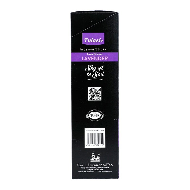 Tulasi Sky & Soil Lavender Incense Sticks (Agarbatti) for Pooja, Prayer, Meditation & Home Fragrance, 12 Sticks, Pack of 12 (1 outer) - Image 4