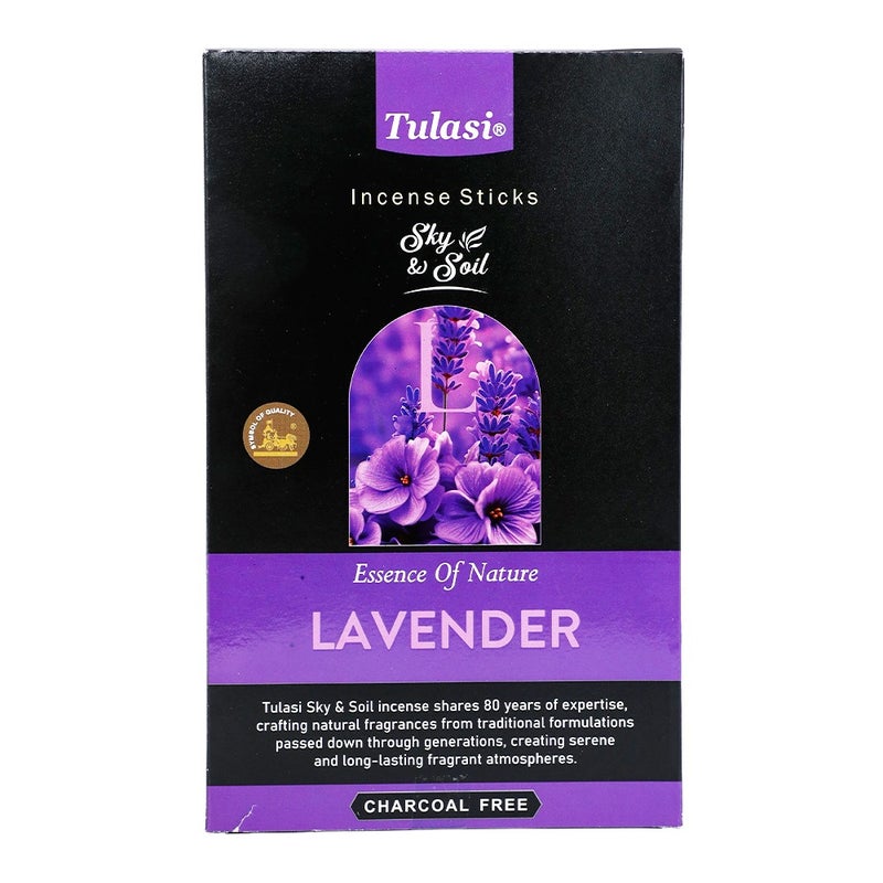 Tulasi Sky & Soil Lavender Incense Sticks (Agarbatti) for Pooja, Prayer, Meditation & Home Fragrance, 12 Sticks, Pack of 12 (1 outer) - Image 5