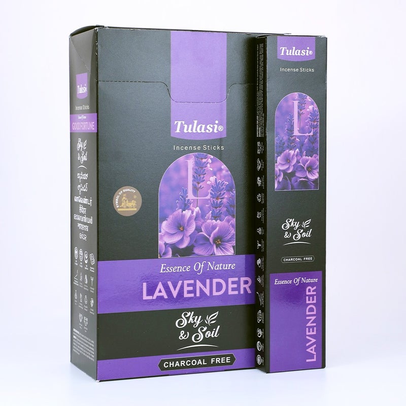 Tulasi Sky & Soil Lavender Incense Sticks (Agarbatti) for Pooja, Prayer, Meditation & Home Fragrance, 12 Sticks, Pack of 12 (1 outer) - Image 1