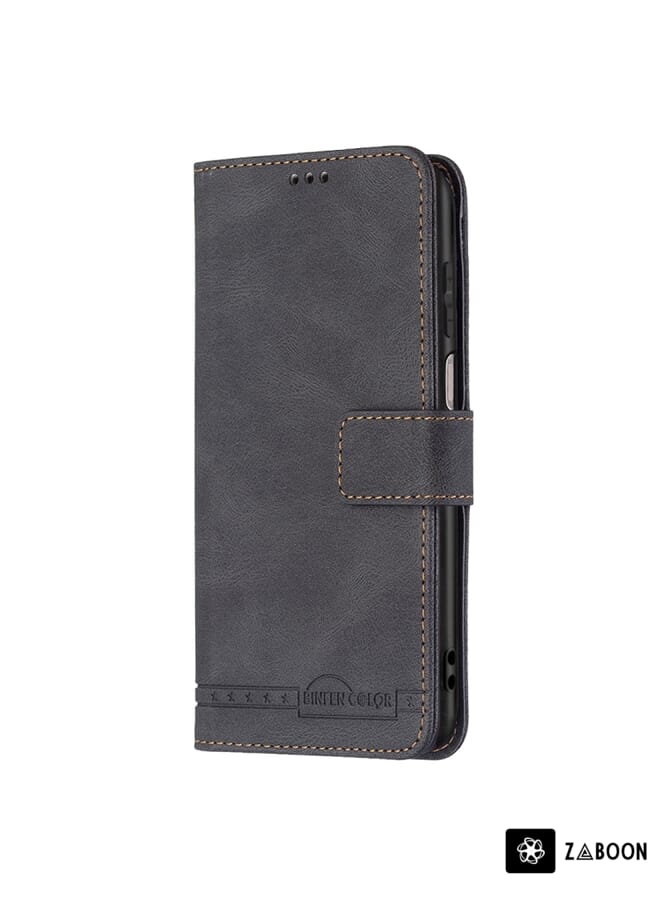 Zaboon Protective Case For Xiaomi Redmi Note 9 Pro Magnetic Clasp RFID Blocking Anti-Theft Leather Case with Holder & Card Slots & Wallet - Image 2