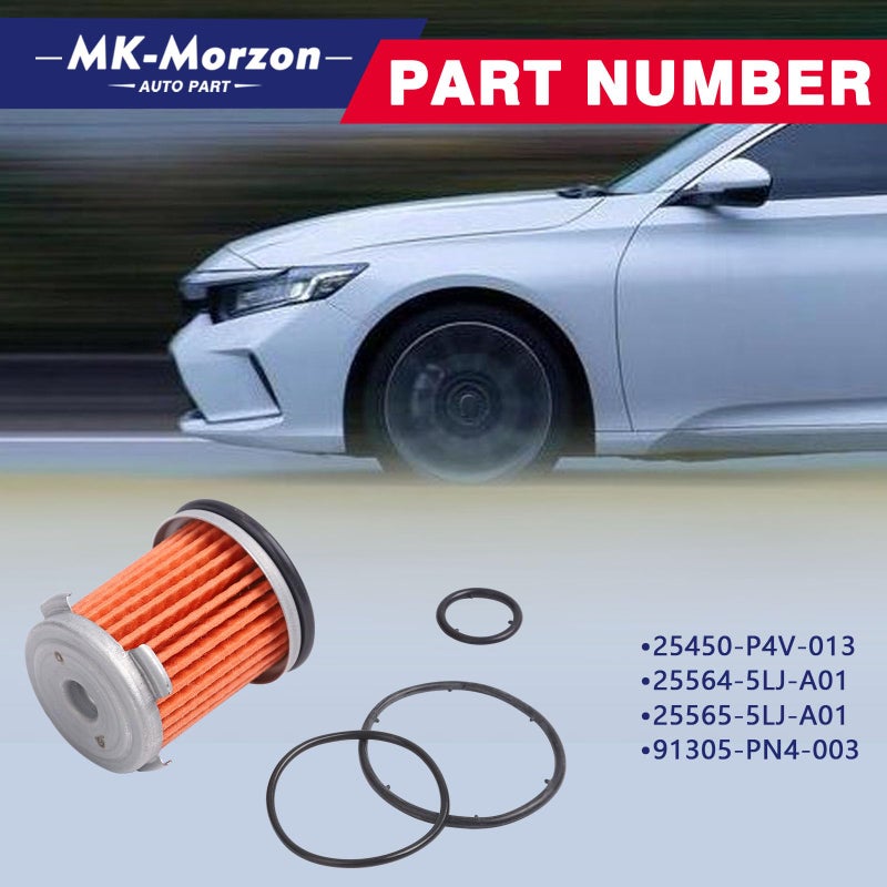 MK-Morzon Auto Transmission Filter with Transmission Oil-fluid Cooler O-rings Compatible with Acura TL/Honda Accord CR-V Civic Pilot Replaces# 25450-P4V-013 - Image 2