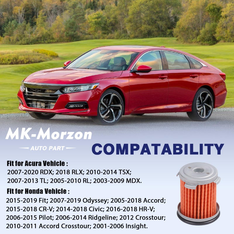MK-Morzon Auto Transmission Filter with Transmission Oil-fluid Cooler O-rings Compatible with Acura TL/Honda Accord CR-V Civic Pilot Replaces# 25450-P4V-013 - Image 3