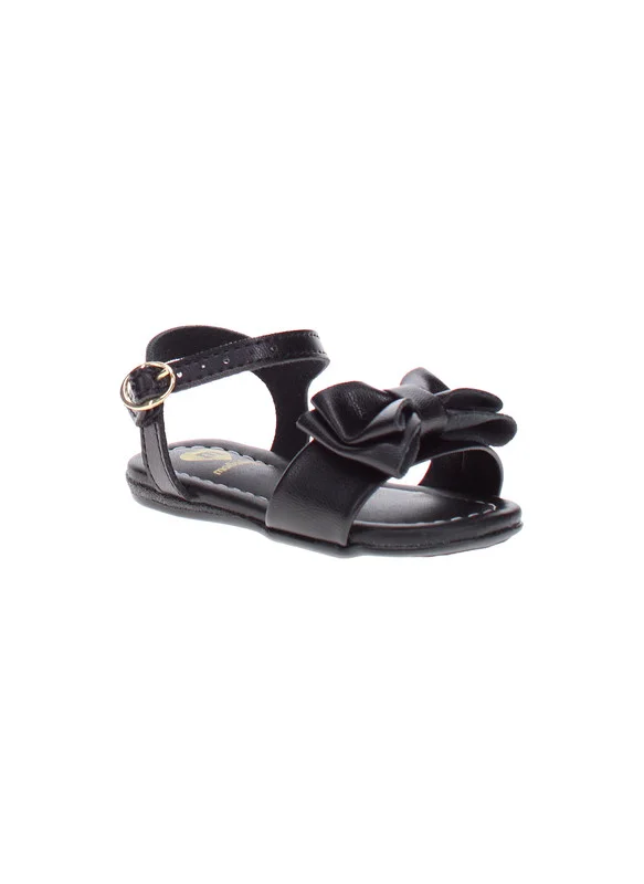 موليكينها Molekinha Infant Girls Sandals With Back Strap Black | Made In Brazil