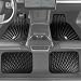 CAR PASS Faux Leather Floor Mats for Cars Luxury Waterproof All Weather Car Mats Full Set AntiSlip Deluxe Automotive Mats Universal Fit for Most SUVVansSedansTrucks 4 Piece All Black - Image 3