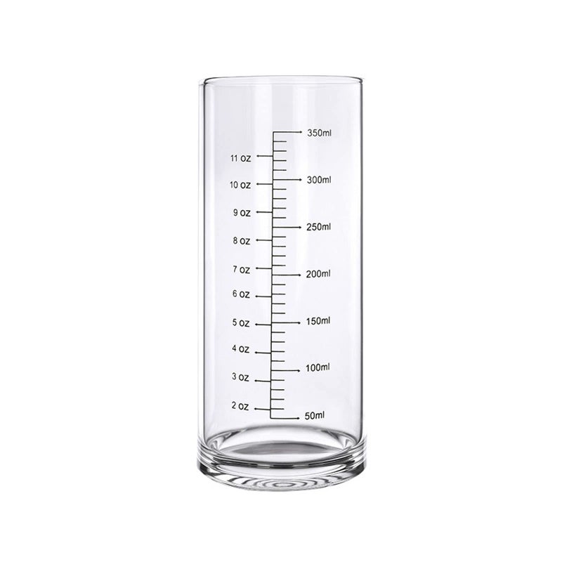 Graduated Glass Drinking Cup High Borosilicate Glass Measuring Cup for Elderly Beginners Weight Loss Straight Clear Glasses with Measurements for Water Milk Juice Milkshake Coffee 350 ml