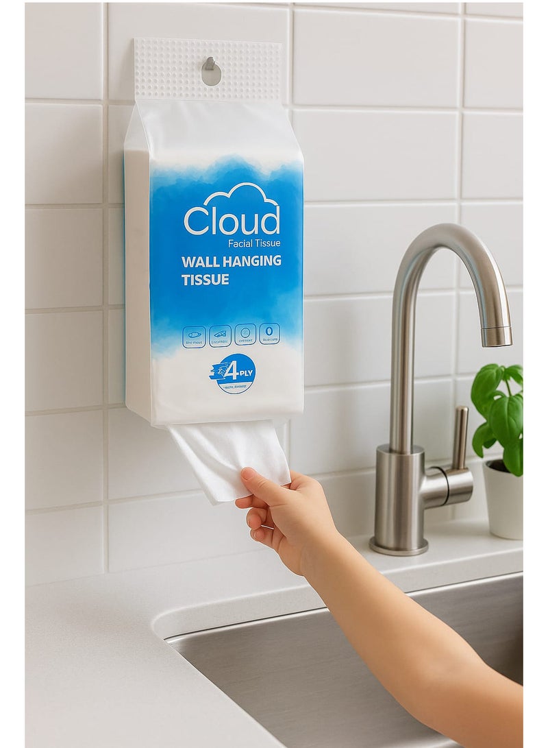 كلاود 3 عبوات من مناديل معلقة على الحائط مكونة من 4 طبقات تحتوي كل منها على 1200 منديل - Image 2