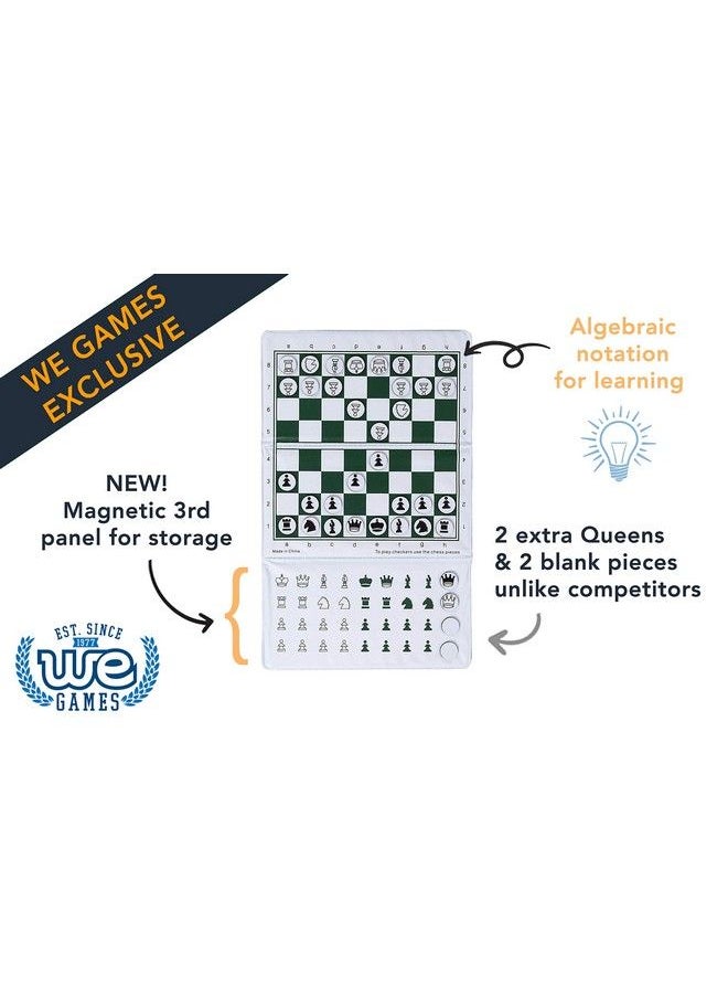 Magnetic Chess Set Mini Travel Chess Board With Magnetic Pieces Pocket Chess Set For Onthego Practice 2 Extra Queens And Blanks For Learning Foldable Travel Chess Set For Adults And Kids