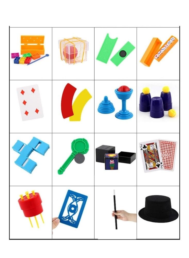 بريميم مجموعة سحرية للأطفال – خمسٌ وستون خدعة سحرية للمبتدئين مع قبعة سحرية وعصا وأدوات متكاملة لتعلّم الخدع البصرية - Image 3