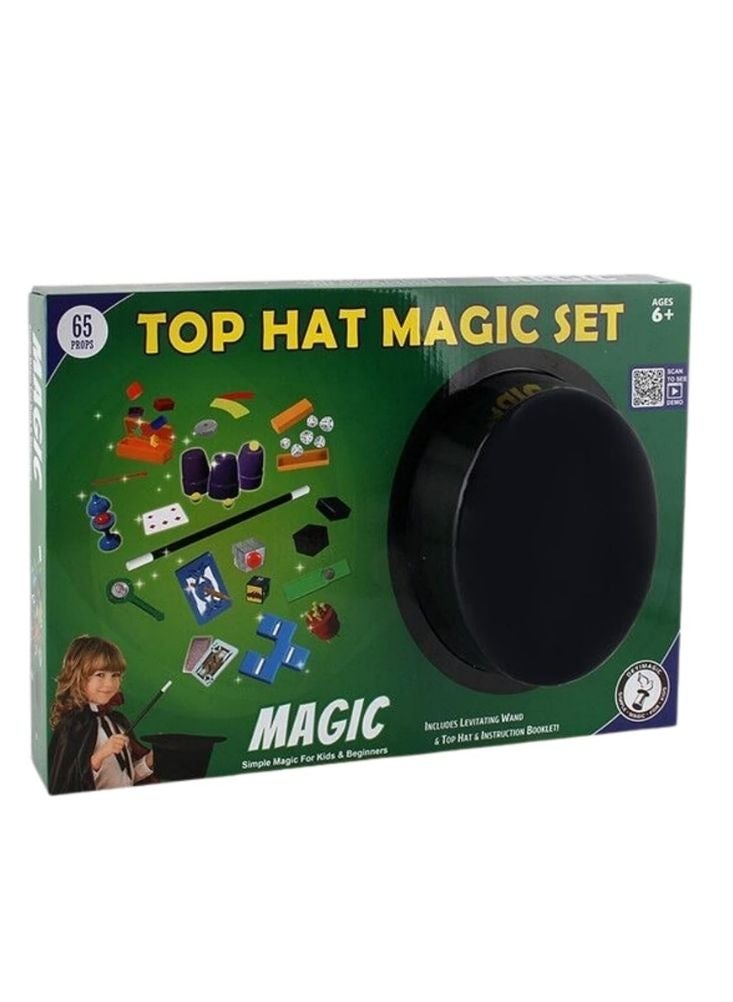 بريميم مجموعة سحرية للأطفال – خمسٌ وستون خدعة سحرية للمبتدئين مع قبعة سحرية وعصا وأدوات متكاملة لتعلّم الخدع البصرية - Image 2