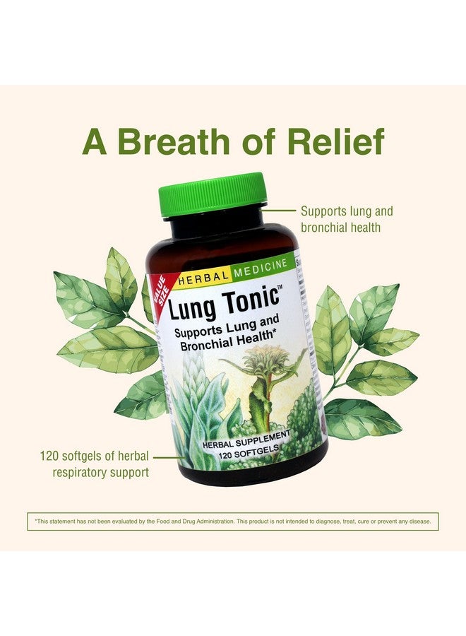 Herbs Etc. Lung Tonic - Lung Supplement for Bronchial Support - Healthy Breathing Support with Mullein, Horehound & Grindelia - 120 Softgels - 2 Pack - Image 4