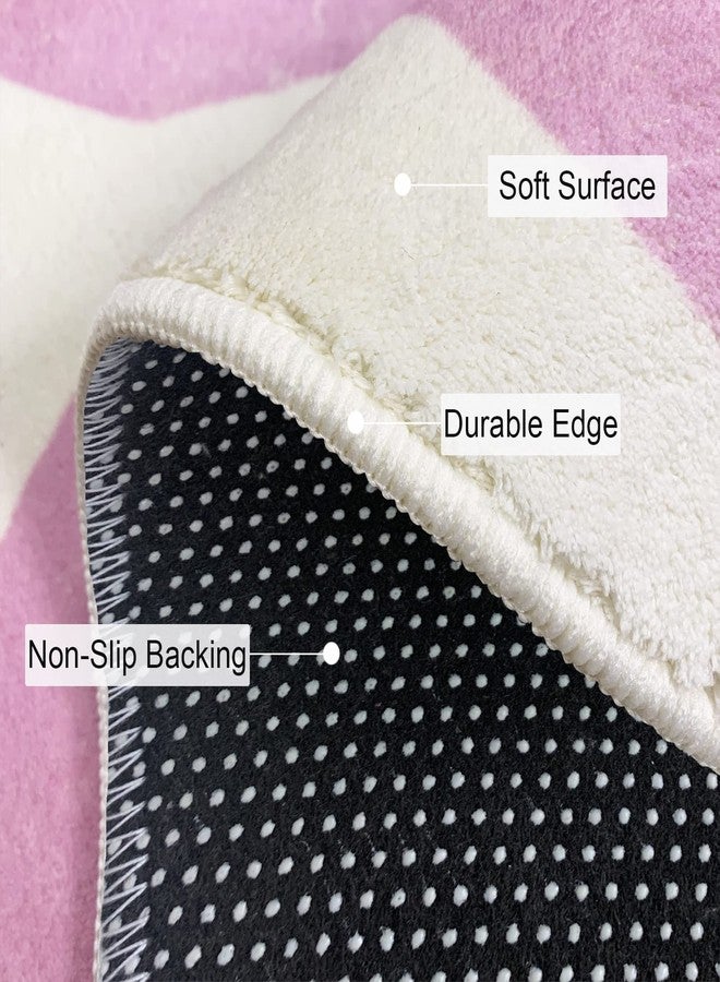 يوستيد سجادة دائرية كبيرة على شكل زهرة من USTIDE، قطرها 63 بوصة، لونها وردي، مناسبة لغرفة النوم وغرفة المعيشة، قابلة للغسل، سجادة أرضية داخلية مزينة بنقوش زهور، مثالية لغرفة نوم الفتيات أو غرفة الأطفال. - Image 5