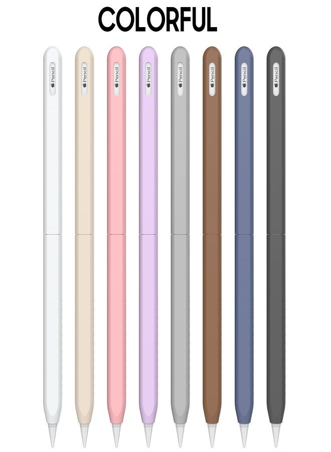 CUBETOOU 2 Pack Silicone Case for Apple Pencil 2nd Generation Case Cover Ultra Thin Protective Sleeve Accessories (White + Grey) - Image 2
