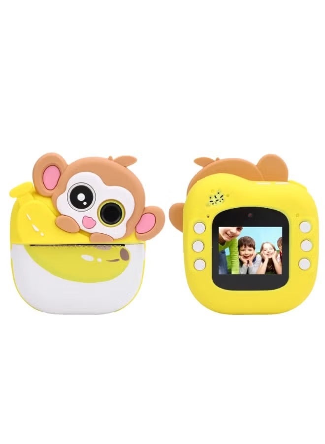 Kids Portable Monkey Instant Print Camera, 1080P HD Dual Lens, Instant Photo Printing, Rechargeable Battery, Paper Rolls Creative Gift for Boys & Girls - Image 2