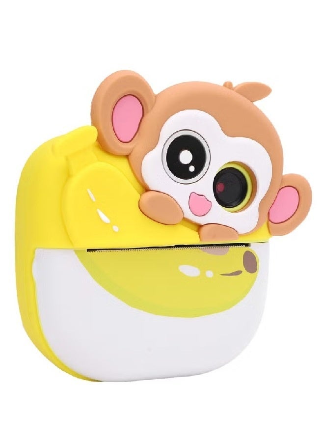 Kids Portable Monkey Instant Print Camera, 1080P HD Dual Lens, Instant Photo Printing, Rechargeable Battery, Paper Rolls Creative Gift for Boys & Girls - Image 1