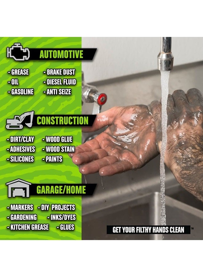 Grip Clean Hand Cleaner for Auto Mechanics - Heavy Duty Pumice Soap, Dirt-Infused Hand Soap Absorbs Grease/Oil, Stains, Odors & More. All Natural Soap with Moisturizing Ingredients. Lime Scented for - Image 3
