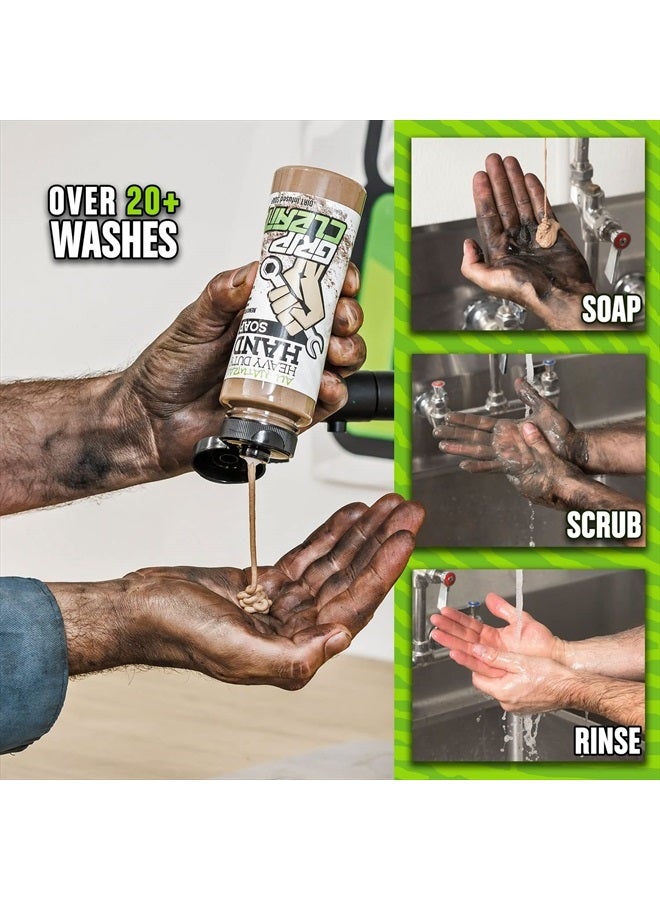Grip Clean Hand Cleaner for Auto Mechanics - Heavy Duty Pumice Soap, Dirt-Infused Hand Soap Absorbs Grease/Oil, Stains, Odors & More. All Natural Soap with Moisturizing Ingredients. Lime Scented for - Image 4