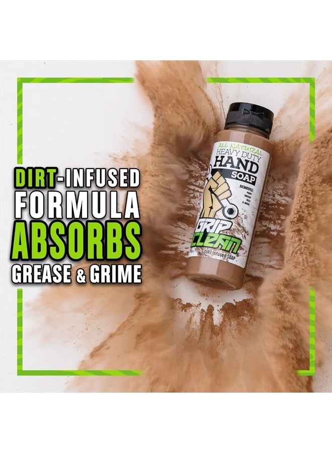 Grip Clean Hand Cleaner for Auto Mechanics - Heavy Duty Pumice Soap, Dirt-Infused Hand Soap Absorbs Grease/Oil, Stains, Odors & More. All Natural Soap with Moisturizing Ingredients. Lime Scented for - Image 2