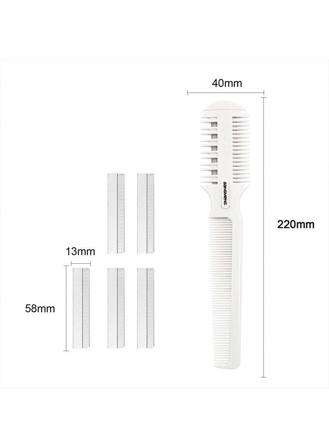 BANGMENG Hair Cutter Comb,Shaper Hair Razor With Comb,Split Ends Hair Trimmer Styler,Double Edge Razor Blades For Thin & Thick Hair Cutting and Styling, Extra 5 Blades Included. - Image 5