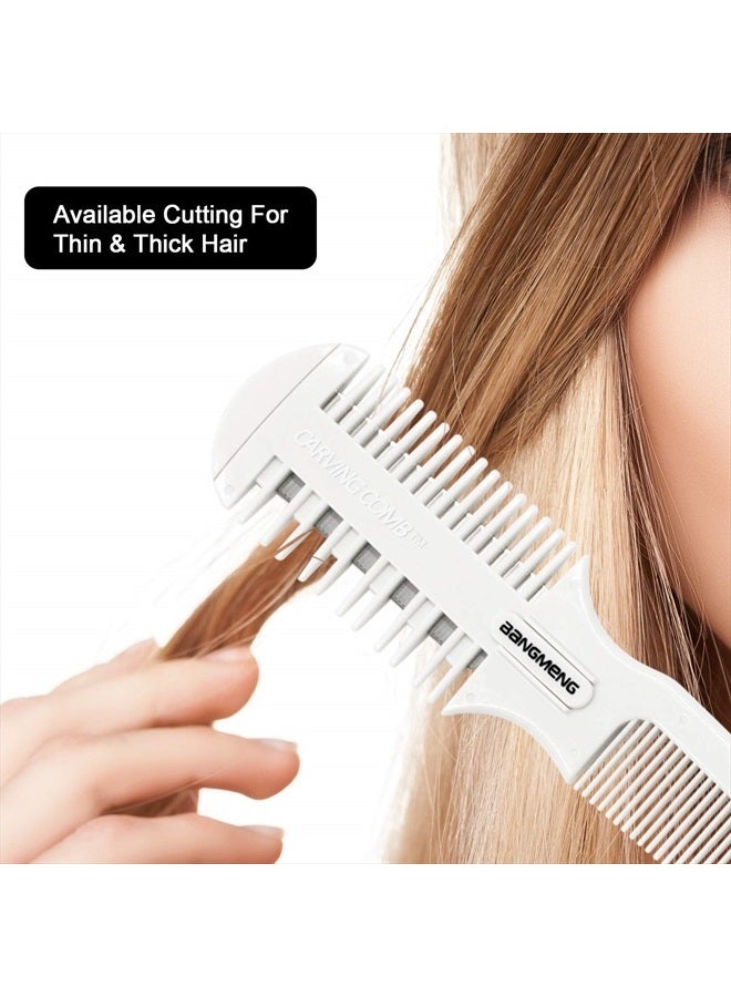 BANGMENG Hair Cutter Comb,Shaper Hair Razor With Comb,Split Ends Hair Trimmer Styler,Double Edge Razor Blades For Thin & Thick Hair Cutting and Styling, Extra 5 Blades Included. - Image 4