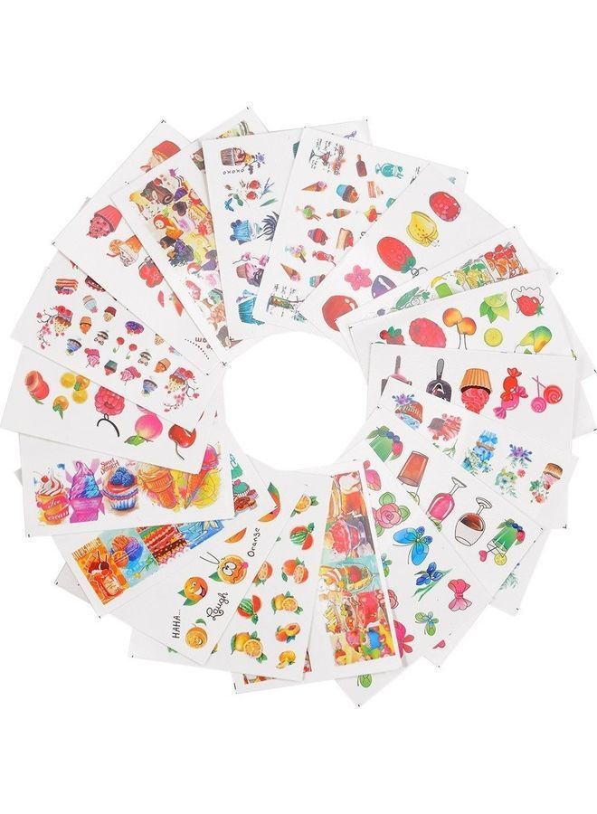 NIBEMINENT 18-Sheet Nail Sticker Set Multicolour - Image 1