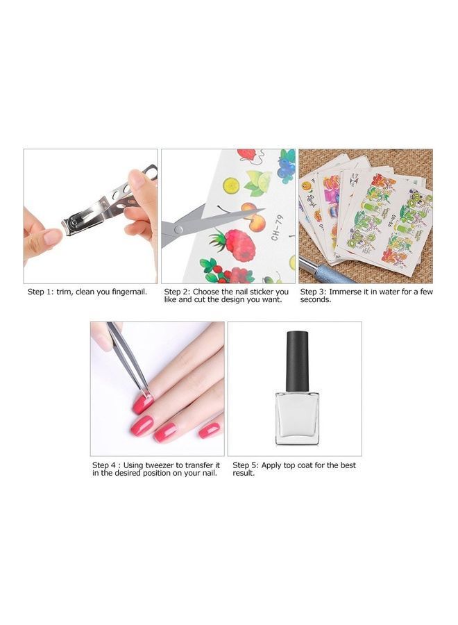 NIBEMINENT 18-Sheet Nail Sticker Set Multicolour - Image 5