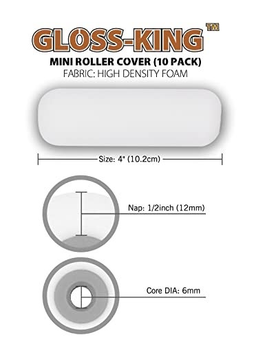 ROLLINGDOG Foam Paint Roller-4 Inch Foam Roller,Small Paint Roller Covers for Painting Walls or Furniture(Pack of 10) - Image 5