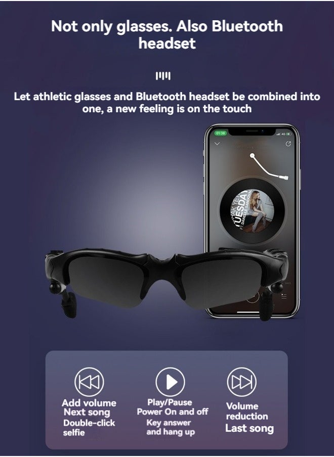 M MIAOYAN - New Bluetooth glasses for listening to music, talking, navigating, polarized wireless smart headphones, driving sunglasses, multi-function glasses - Image 1