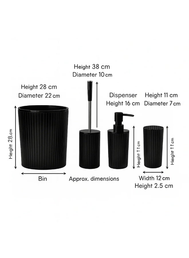 Primanova Bathroom Accessory Set 5-Piece Acrylic with Chrome Finish – Waste Bin 5 Liter, Toilet Brush, Soap Dispenser, Tumbler & Soap Dish (Beige) - Image 5