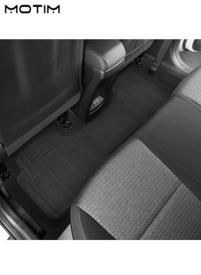 Motim 3 Pcs Car Floor Mat for Cars SUVs and Trucks, Heavy Duty Rubber Car Flooring, Automotive Floor Mats, Car Floor Liners Universal Trim to Fit, All Weather Protection  - Image 3