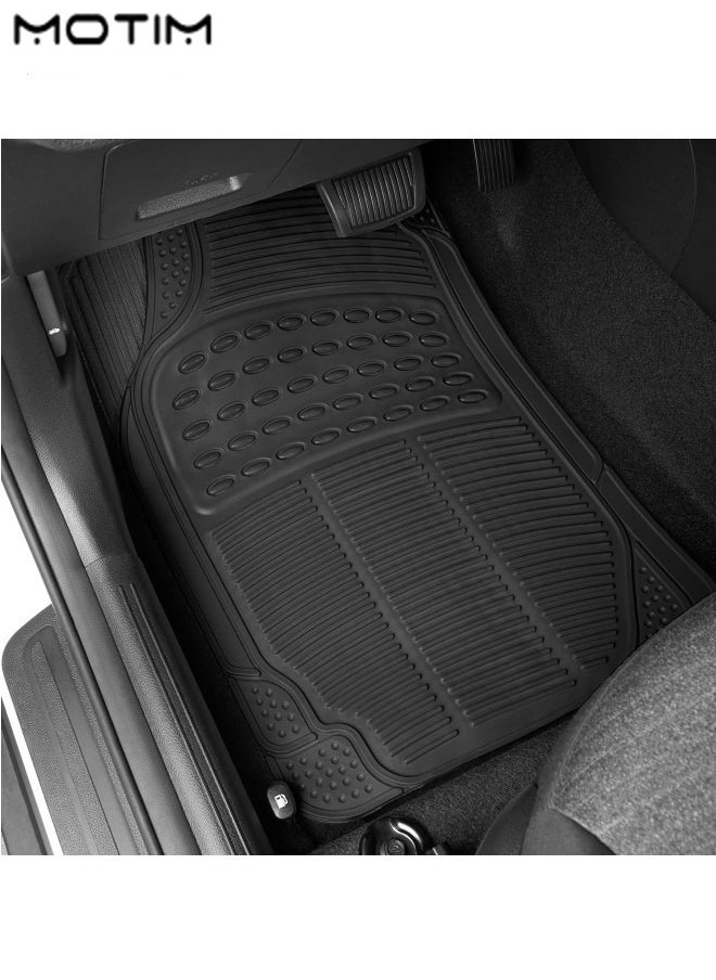 Motim 3 Pcs Car Floor Mat for Cars SUVs and Trucks, Heavy Duty Rubber Car Flooring, Automotive Floor Mats, Car Floor Liners Universal Trim to Fit, All Weather Protection  - Image 2