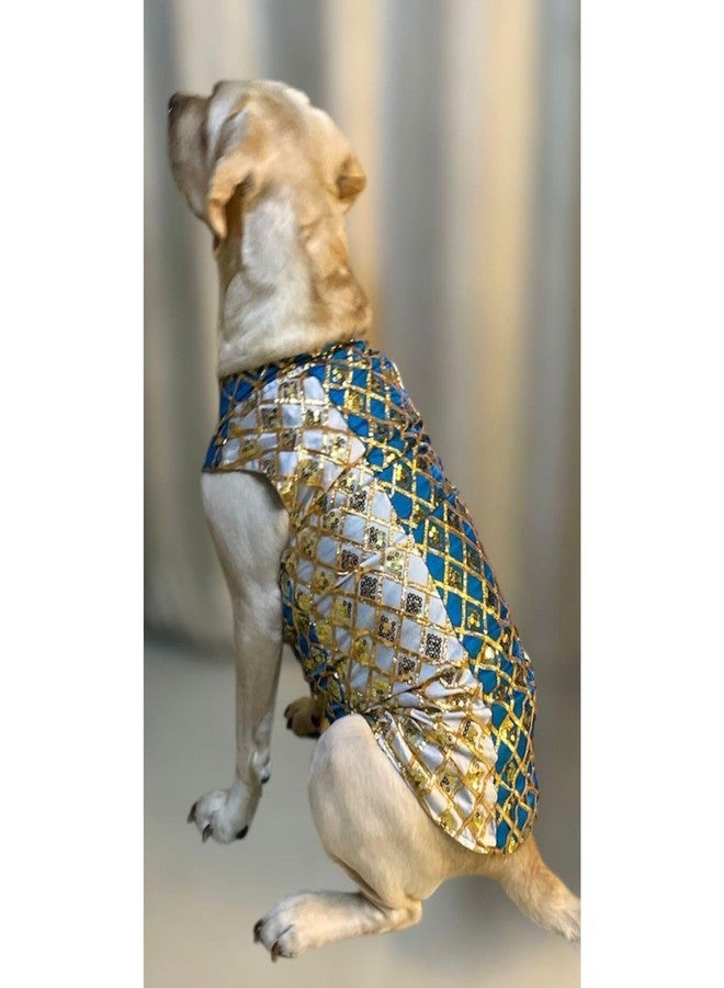 Lulala Ethnic Dog Kurta for Weddings & Festivals | Golden Sequin Embroidered Pet Jacket | Traditional Indian Festive Outfit for Dogs | Designer Kurta for Small to Large Breeds - Image 5
