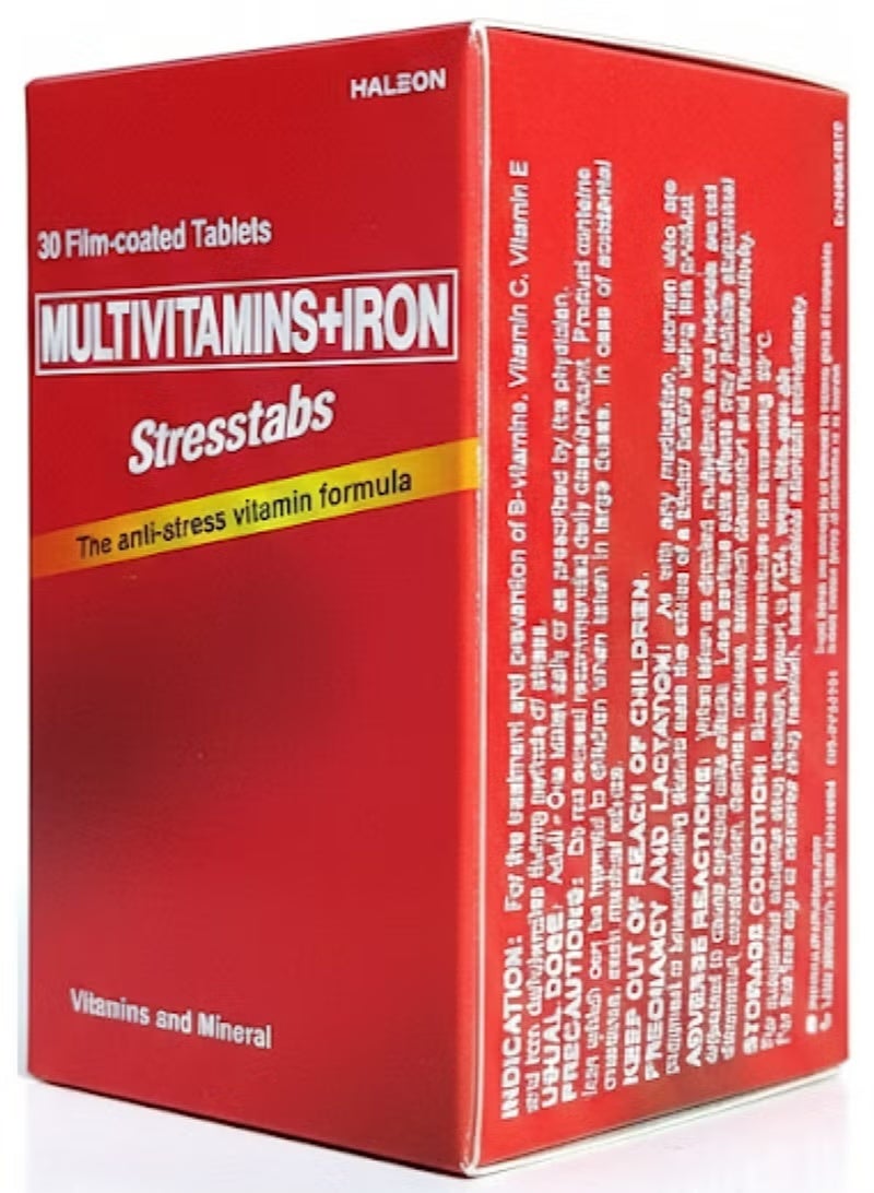 Stresstabs Multivitamins + Iron, 30 Tablets - Image 1