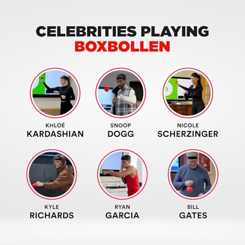 Boxbollen® Boxing Reflex Ball - Celebrity-Endorsed Home Workout Game - App-Connected Punch Counter - Hand Eye Coordination Training Ball - Christmas Gift for Boxers, All Ages - Stocking Stuffer Black - Image 3