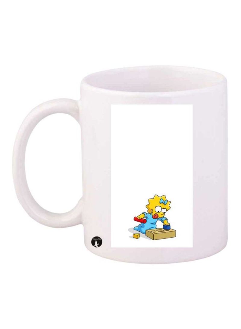 Simpsons Printed Mug White/Blue Standard Size