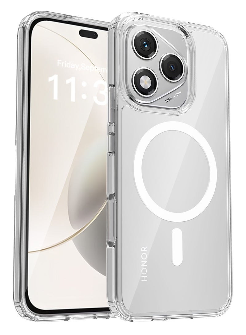 CHEROSIN Transparent Magnetic Phone Case for Honor 400 Lite 5G Thin Flexible Silicone + PC Acrylic Back Never Yellowing Camera Protection Shockproof Cell Phone Cover - Image 1