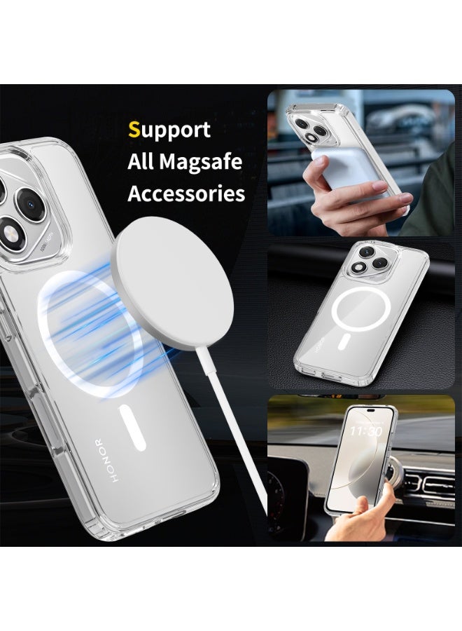CHEROSIN Transparent Magnetic Phone Case for Honor 400 Lite 5G Thin Flexible Silicone + PC Acrylic Back Never Yellowing Camera Protection Shockproof Cell Phone Cover - Image 3