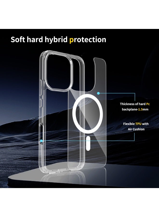 CHEROSIN Transparent Magnetic Phone Case for Honor 400 Lite 5G Thin Flexible Silicone + PC Acrylic Back Never Yellowing Camera Protection Shockproof Cell Phone Cover - Image 5