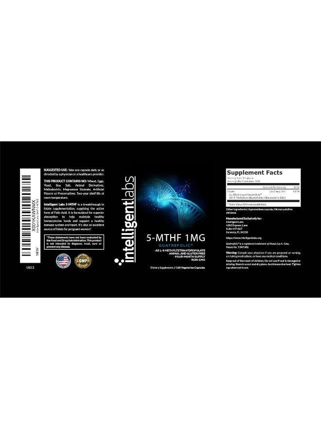 Intelligent Labs 1Mg L-5 Mthf - 120 Capsules  - Image 2