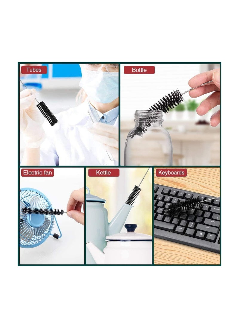 Generic - Baby Bottle and Straws Cleaner Brush Set 10 Pcs Different Sizes With Keyring - Image 1