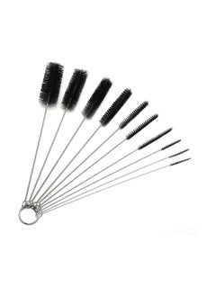 Generic Baby Bottle and Straws Cleaner Brush Set 10 Pcs Different Sizes With Keyring  - Image 3