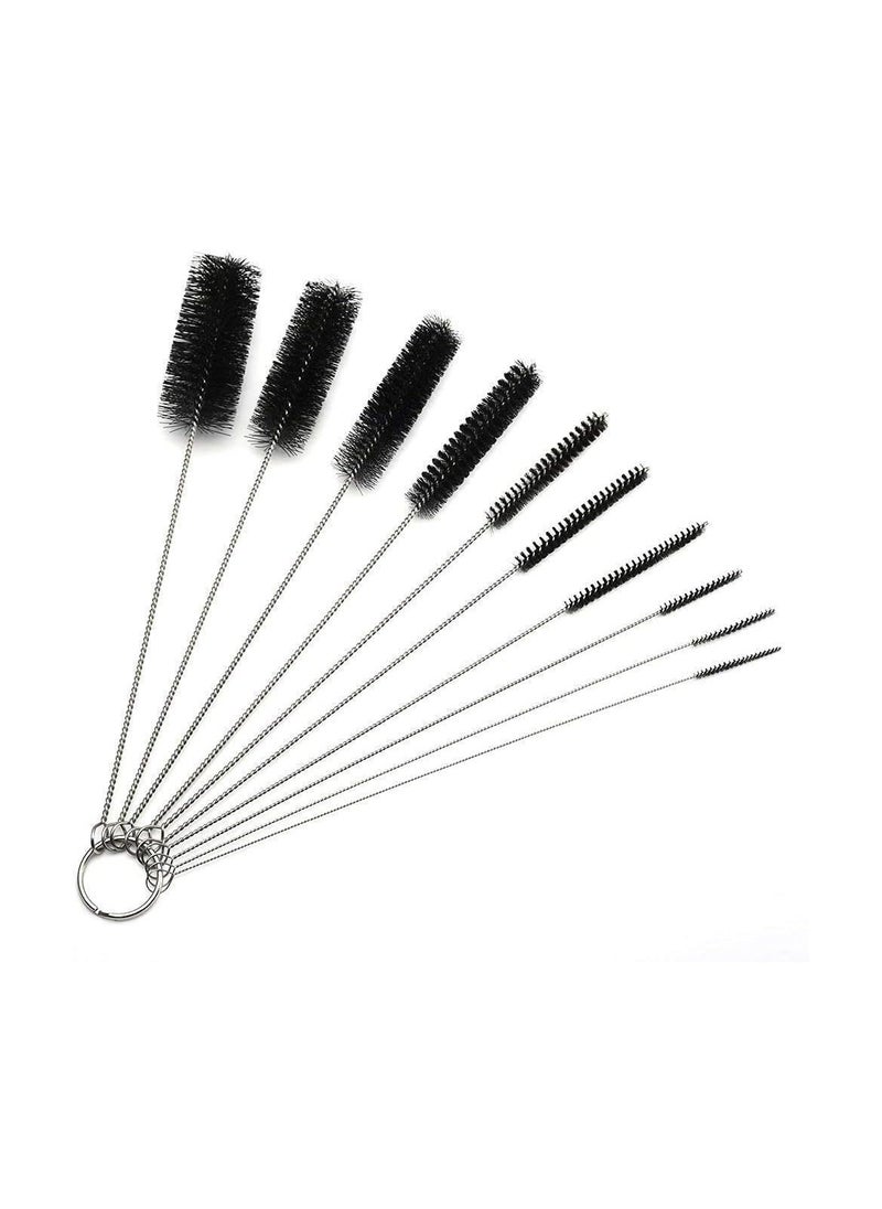 Generic - Baby Bottle and Straws Cleaner Brush Set 10 Pcs Different Sizes With Keyring - Image 1
